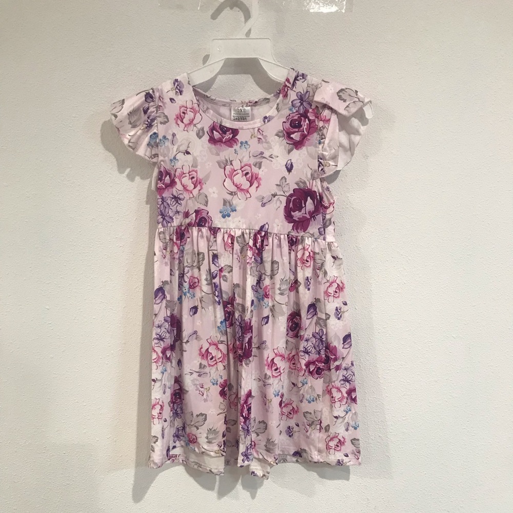 Little Girls Toddler Summer Floral casual Flower girl dress outfit Daily Wear